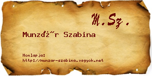 Munzár Szabina névjegykártya
